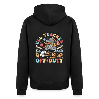 Englischlehrer Englischlerner ELL-Lehrer - Unisex Premium Bio Zip Hoodie - Schwarz - Hinten - Nico (187cm)
