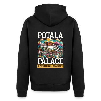 Potala Palace China Reisen Urlaub Chinesisch - Unisex Premium Bio Zip Hoodie - Schwarz - Hinten - Nico (187cm)