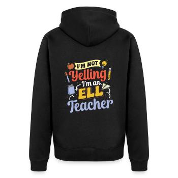 Englischlehrer Englischlerner ELL-Lehrer - Unisex Premium Bio Zip Hoodie - Schwarz - Hinten - Nico (187cm)
