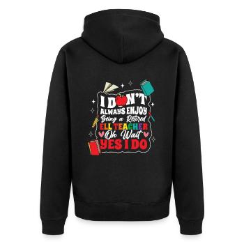 English Teacher English Learner ELL Teacher - Unisex Premium Organic Zip Hoodie - black - Back - Nico (187cm)