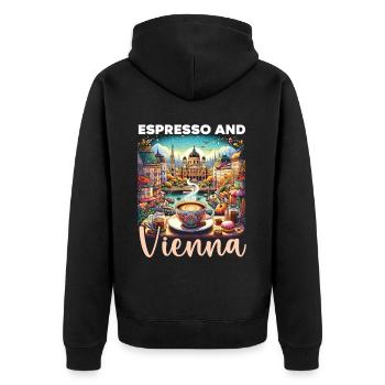 Vienna Austria Travel Vacation Country Austrian - Unisex Premium Organic Zip Hoodie - black - Back - Nico (187cm)