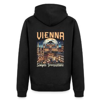 Vienna Austria Travel Vacation Country Austrian - Unisex Premium Organic Zip Hoodie - black - Back - Nico (187cm)