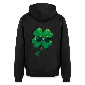 Shamrock Shamrock Lunettes de soleil Saint Patrick - Veste à capuche bio Premium Unisexe - noir - Dos - Nico (187cm)