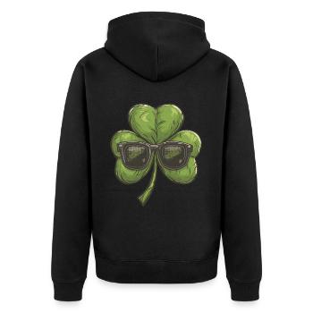 Shamrock Shamrock Lunettes de soleil Saint Patrick - Veste à capuche bio Premium Unisexe - noir - Dos - Nico (187cm)