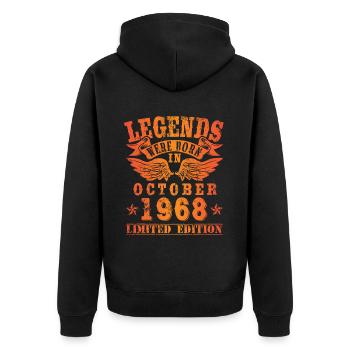 Legends sont nés en Octobre 1968 Anniversaire - Veste à capuche bio Premium Unisexe - noir - Dos - Nico (187cm)
