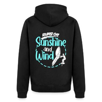 Winging Wing Foiling Wing Surfing - Unisex Premium Organic Zip Hoodie - black - Back - Nico (187cm)