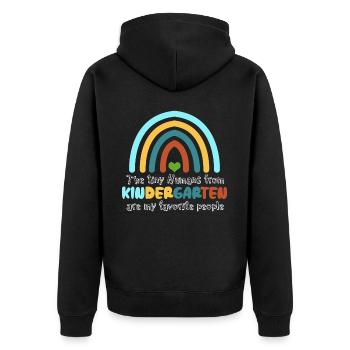Nursery School Teacher Kindergarten - Unisex Premium Organic Zip Hoodie - black - Back - Nico (187cm)