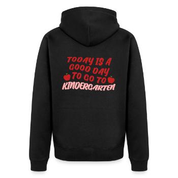 Playschool Kindergarten Nursery School - Unisex Premium Organic Zip Hoodie - black - Back - Nico (187cm)