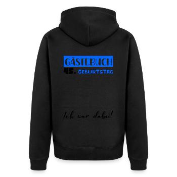 T-shirt homme 45ème anniversaire décoration livre d'or - Veste à capuche bio Premium Unisexe - noir - Dos - Nico (187cm)