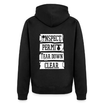 Inspecter Permis Démanteler Effacer Maison Démolisseur Maison - Veste à capuche bio Premium Unisexe - noir - Dos - Nico (187cm)