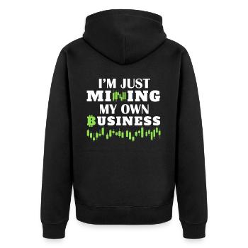 Funny Crypto Quote Cryptocurrency Trading Stock Ma - Unisex Premium Bio Zip Hoodie - Schwarz - Hinten - Nico (187cm)