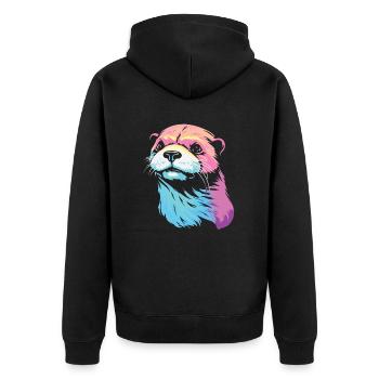 Loutre - Veste à capuche bio Premium Unisexe - noir - Dos - Nico (187cm)
