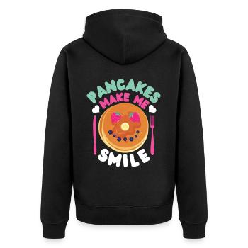 Pancake Lover Kids Pancakes Make - Unisex Premium Organic Zip Hoodie - black - Back - Nico (187cm)