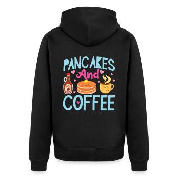 Pancake Lover Kids Pancakes And - Unisex Premium Organic Zip Hoodie - black - Back - Nico (187cm)