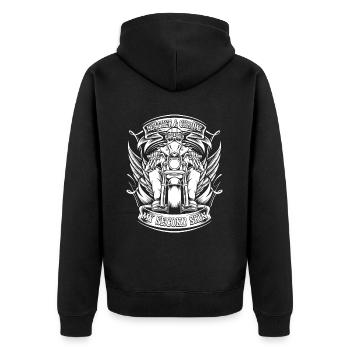 Moto Motard Motard - Veste à capuche bio Premium Unisexe - noir - Dos - Nico (187cm)