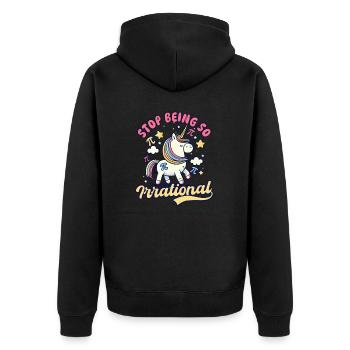 Pi Day Stop Beeing So Irrational Unicorn - Unisex Premium Organic Zip Hoodie - black - Back - Nico (187cm)