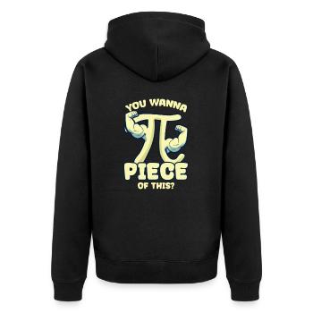 Pi Day You Wanna Pi Piece Of This - Unisex Premium Organic Zip Hoodie - black - Back - Nico (187cm)