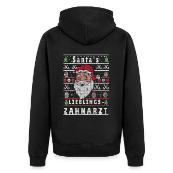 Noël moche LE DENTISTE PRÉFÉRÉ DU PÈRE NOËL - Veste à capuche bio Premium Unisexe - noir - Dos - Nico (187cm)