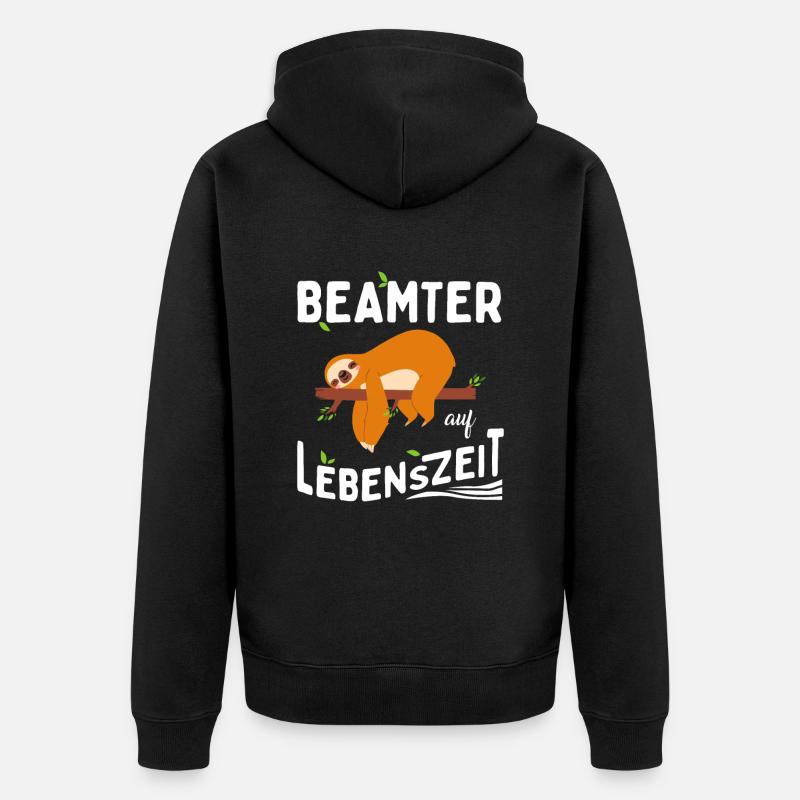Fonctionnaire à vie paresseux - Veste à capuche bio Premium Unisexe - noir