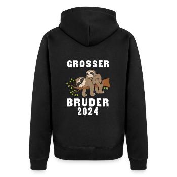Grand Frère 2024 - Veste à capuche bio Premium Unisexe - noir - Dos - Nico (187cm)
