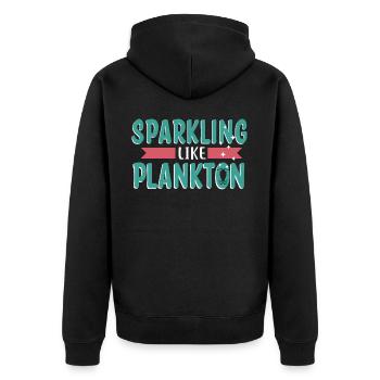 Funkeln Wie Plankton - Meerestier - Unisex Premium Bio Zip Hoodie - Schwarz - Hinten - Nico (187cm)