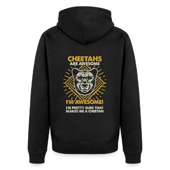 Les guépards sont géniaux - Mama Dad - Veste à capuche bio Premium Unisexe - noir - Dos - Nico (187cm)