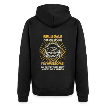 Les bélugas sont formidables - Mama Dad - Veste à capuche bio Premium Unisexe - noir - Dos - Nico (187cm)