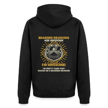Bärtige Drachen Sind Großartig - Mama Dad - Unisex Premium Bio Zip Hoodie - Schwarz - Hinten - Nico (187cm)
