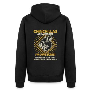 Chinchillas Are Great - Mama Dad - Unisex Premium Organic Zip Hoodie - black - Back - Nico (187cm)