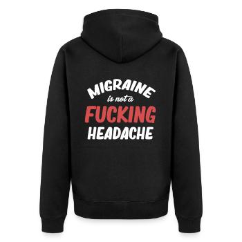 Migraine is not just a headache disorder - Unisex Premium Organic Zip Hoodie - black - Back - Nico (187cm)