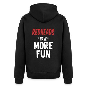 Redheads Have More Fun Funny British Irish - Unisex Premium Organic Zip Hoodie - black - Back - Nico (187cm)