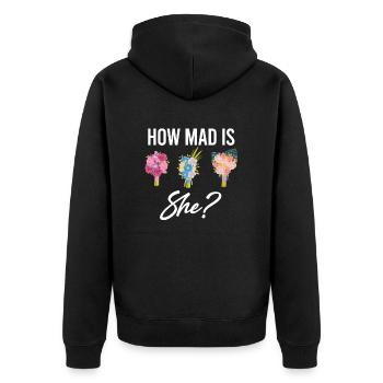 Wie Wütend Ist Sie? Lustiger Florist Botanischer - Unisex Premium Bio Zip Hoodie - Schwarz - Hinten - Nico (187cm)