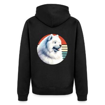 Samoyed Dog Gifts Cute Samoyed Dog Graphic - Unisex Premium Organic Zip Hoodie - black - Back - Nico (187cm)