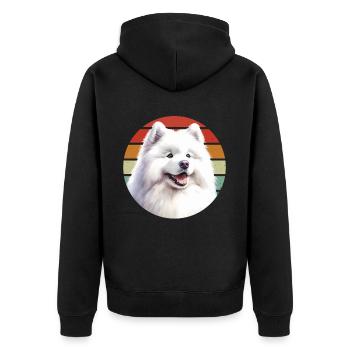 Samoyed Dog Gifts Cute Samoyed Dog Graphic - Unisex Premium Organic Zip Hoodie - black - Back - Nico (187cm)