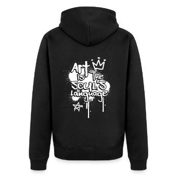 Motivational Quote Graffiti Text Urban Hip Hop - Unisex Premium Bio Zip Hoodie - Schwarz - Hinten - Nico (187cm)