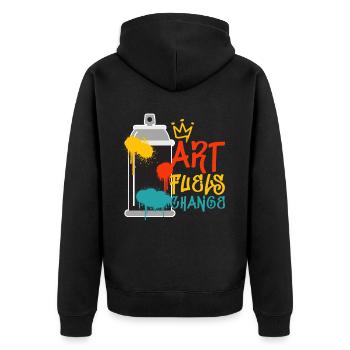 Graffiti Art Quote Urban Artist Street Art Hip Hop - Unisex Premium Bio Zip Hoodie - Schwarz - Hinten - Nico (187cm)