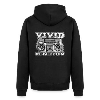 Funny Graffiti Boombox 80s 90s Hip Hop Breakdance - Unisex Premium Bio Zip Hoodie - Schwarz - Hinten - Nico (187cm)