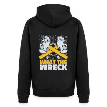 Was The Wreck Home Improvement Experts House - Unisex Premium Bio Zip Hoodie - Schwarz - Hinten - Nico (187cm)