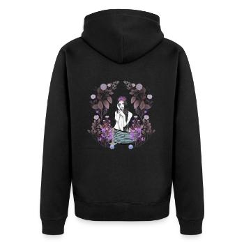 Fille Femme Botte Nostalgique Floral Sensuelle - Veste à capuche bio Premium Unisexe - noir - Dos - Nico (187cm)