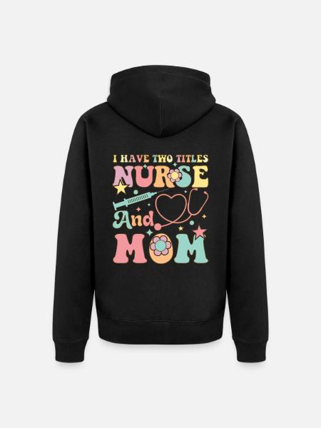 Groovy Nursing Mom RN - Unisex Premium Bio Zip Hoodie - Schwarz