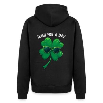 Irlandais d’un jour Kleeblatt Saint Patrick Shamrock - Veste à capuche bio Premium Unisexe - noir - Dos - Nico (187cm)
