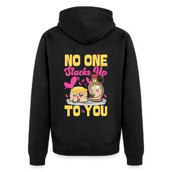 Pancake Lover Kids Valentines Day - Unisex Premium Bio Zip Hoodie - Schwarz - Hinten - Nico (187cm)