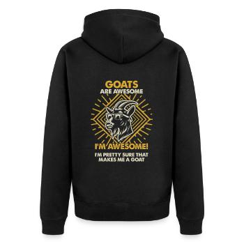 Goats Are Great - Mama Dad - Unisex Premium Organic Zip Hoodie - black - Back - Nico (187cm)