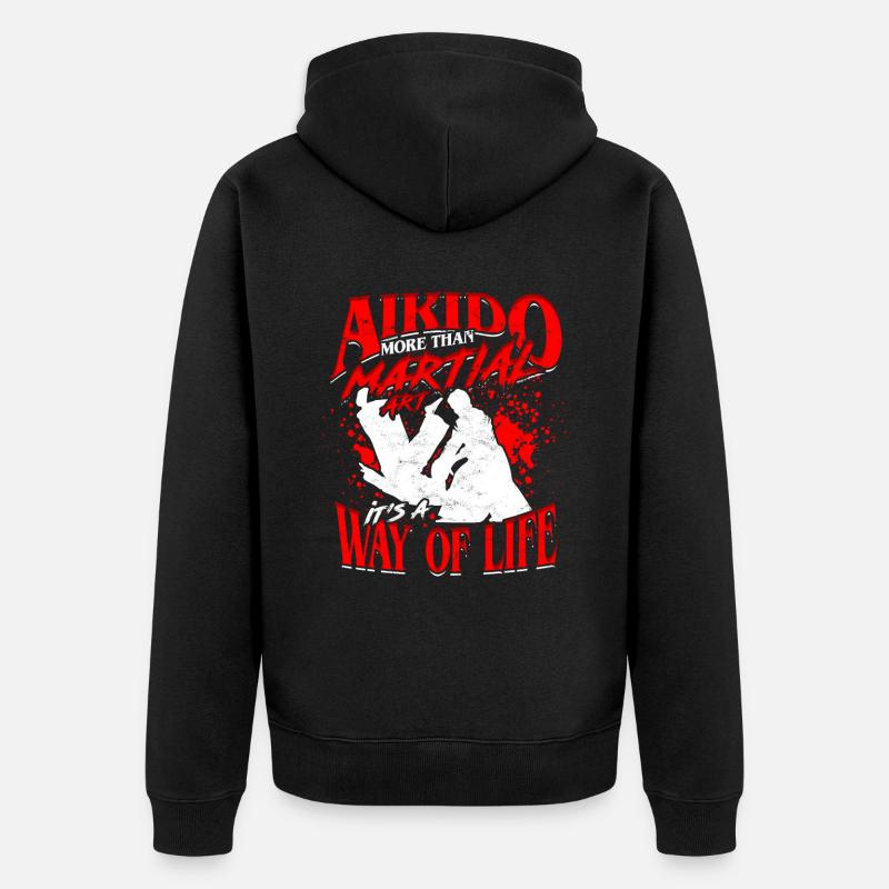 Aïkido Aïkidoka - Veste à capuche bio Premium Unisexe - noir