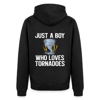 Drôle Tornade Hurricane Weather Chaser - Veste à capuche bio Premium Unisexe - noir - Dos - Nico (187cm)