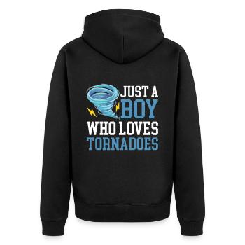 Drôle Tornade Hurricane Weather Chaser - Veste à capuche bio Premium Unisexe - noir - Dos - Nico (187cm)
