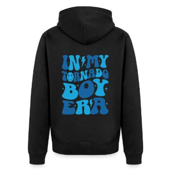 Funny Tornado Hurricane Weather Chaser - Unisex Premium Organic Zip Hoodie - black - Back - Nico (187cm)