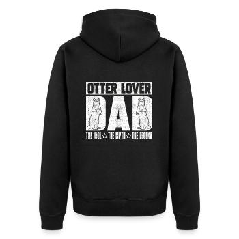 Otter Lover Dad The Idol The Myth The Animal Lover - Unisex Premium Organic Zip Hoodie - black - Back - Nico (187cm)