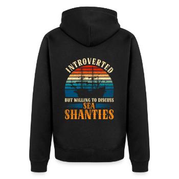 Shanty Chor Introverted Discuss Sea Shanties - Unisex Premium Bio Zip Hoodie - Schwarz - Hinten - Nico (187cm)