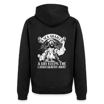 Shanty Chor Seemannslieder - Unisex Premium Bio Zip Hoodie - Schwarz - Hinten - Nico (187cm)
